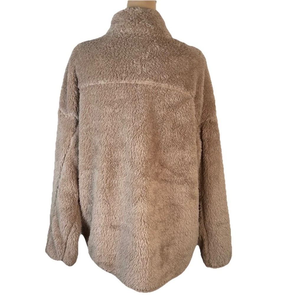 32 Degrees Fleece Drop Shoulder Front Zipper Fuzzy Jacket Beige Women’s Size L - Picture 3 of 5